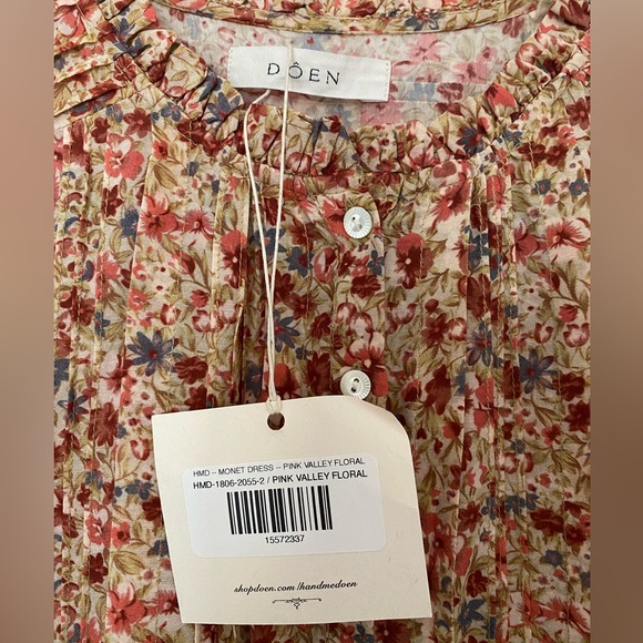 DOEN MONET DRESS Pink Valley Floral Size Small HMD - Picture 5 of 11
